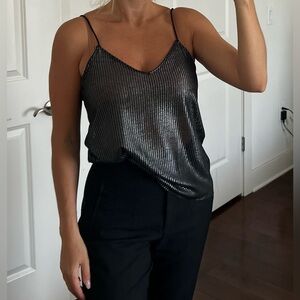 Zara Shimmering Black/Silver Camisole Top